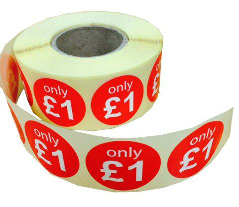£1 promotion stickers