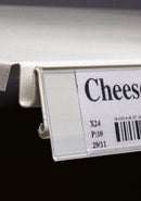 Shelf edge data strip - single angle clip on for Tego style shelving