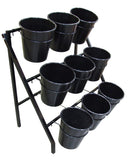 Mobile 9 Buckets Flower Stand