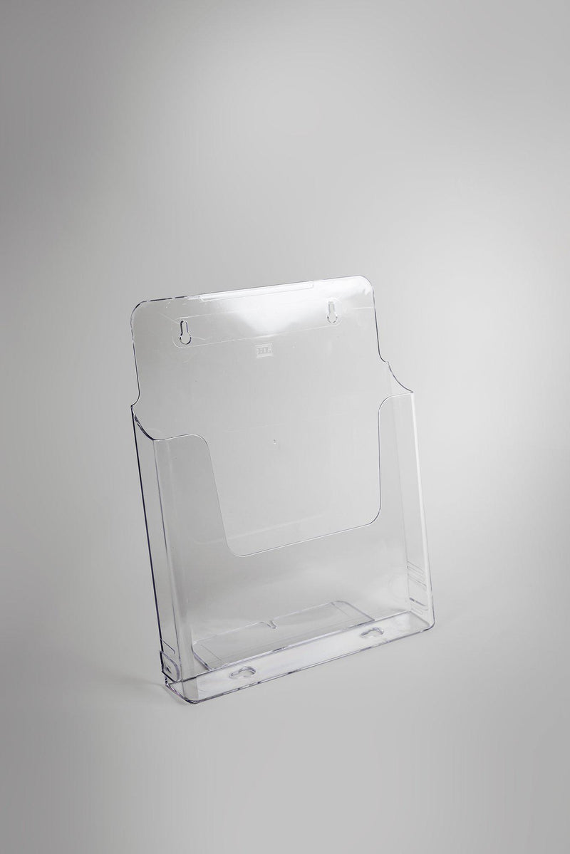 Leaflet holder, countertop or wall-mounted